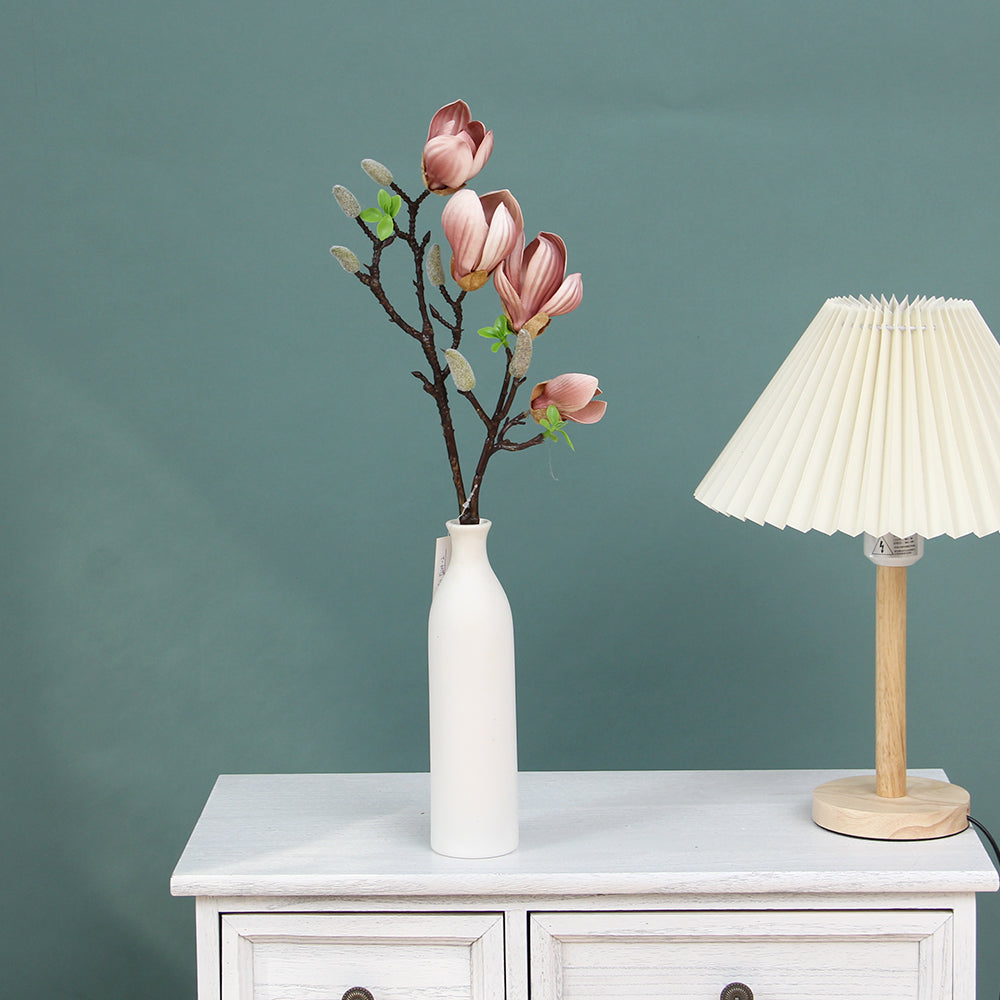 Factory Direct Cheap Artificial Magnolia Flower Wedding Home Decorative Fabric Plastic Simulation Flower Floral