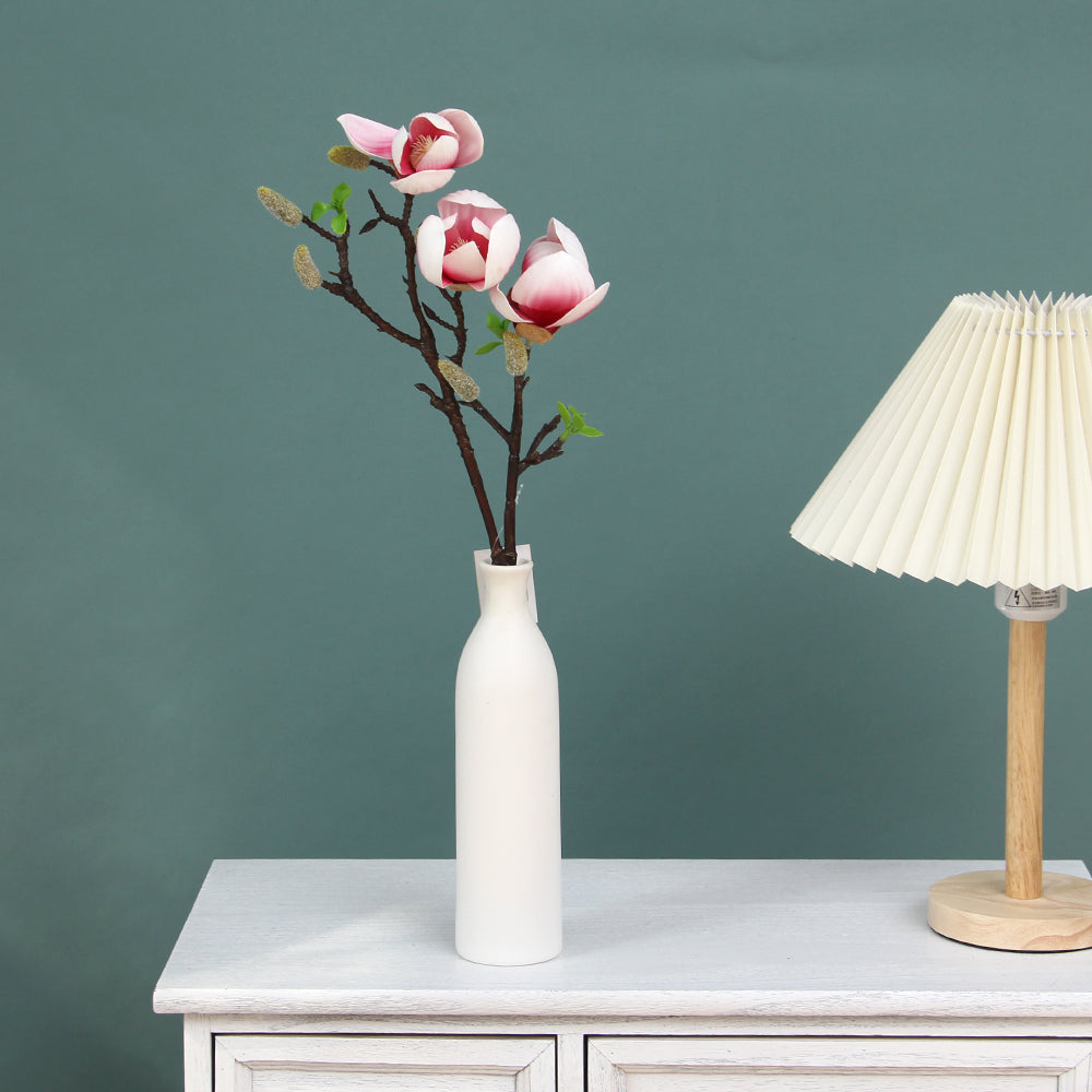 Factory Direct Cheap Artificial Magnolia Flower Wedding Home Decorative Fabric Plastic Simulation Flower Floral