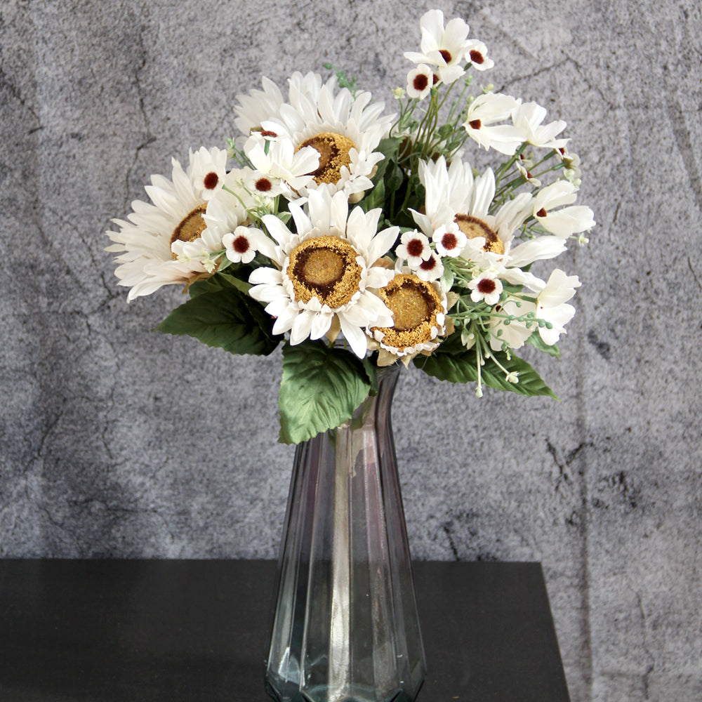High Quality 12head Sunflower Flowers Spring Summer Artificial Sunflower Decorative Flowers For Wedding Home Table Decoration