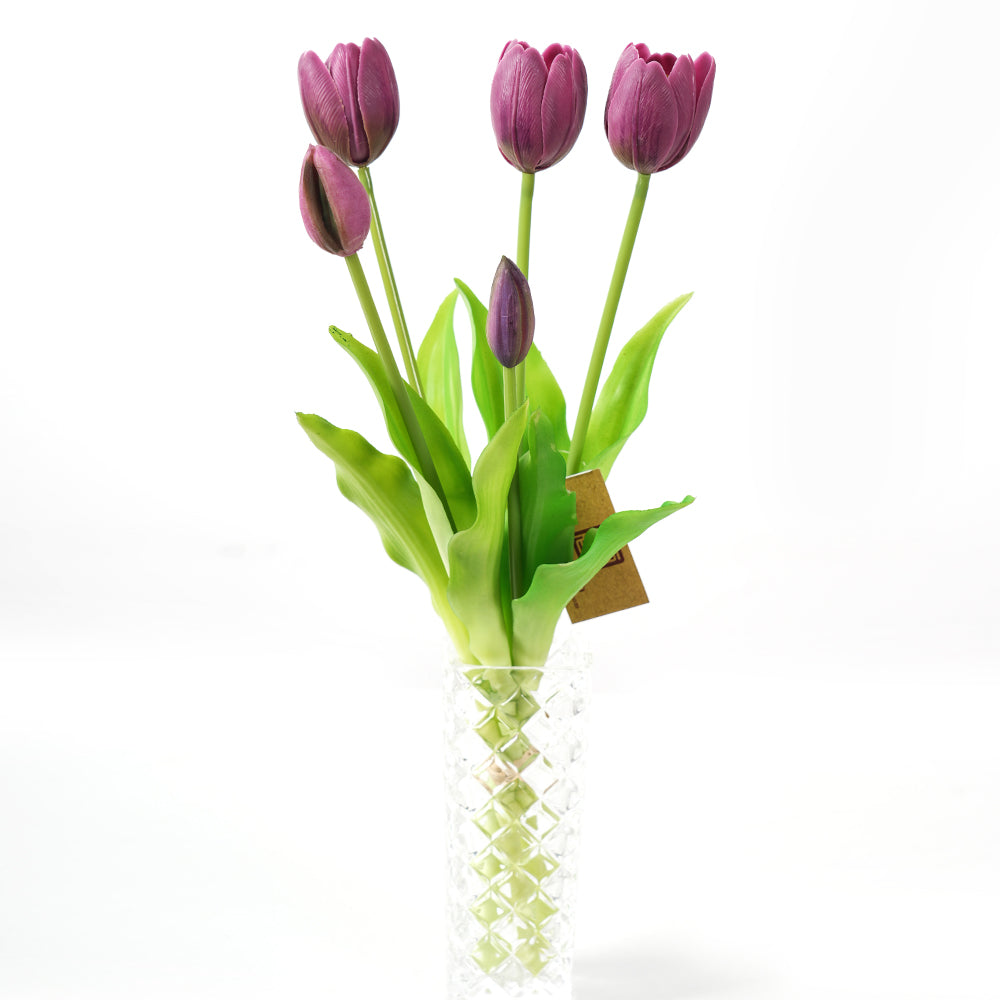 High Quality PU Silicon Artificial Tulip Real Touch Flowers For Spring Summer Home Decor Flowers Restaurant Hotel Wedding Event