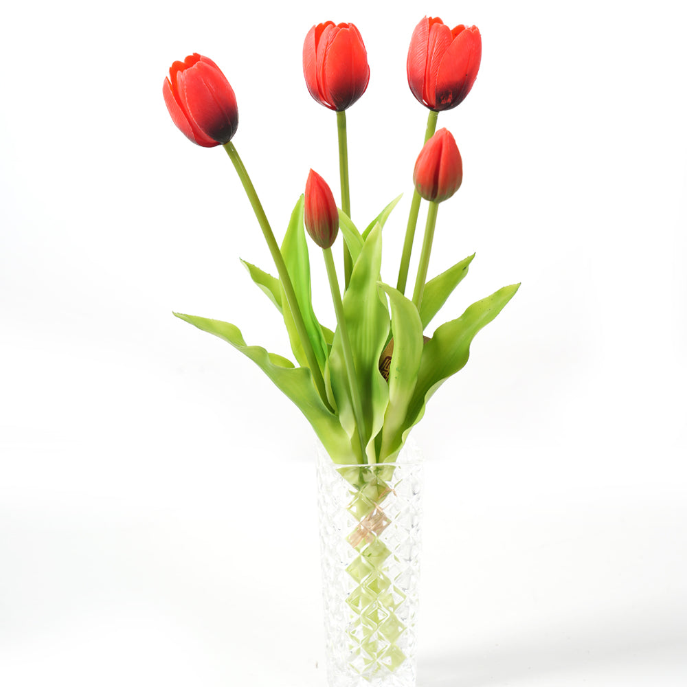 High Quality PU Silicon Artificial Tulip Real Touch Flowers For Spring Summer Home Decor Flowers Restaurant Hotel Wedding Event