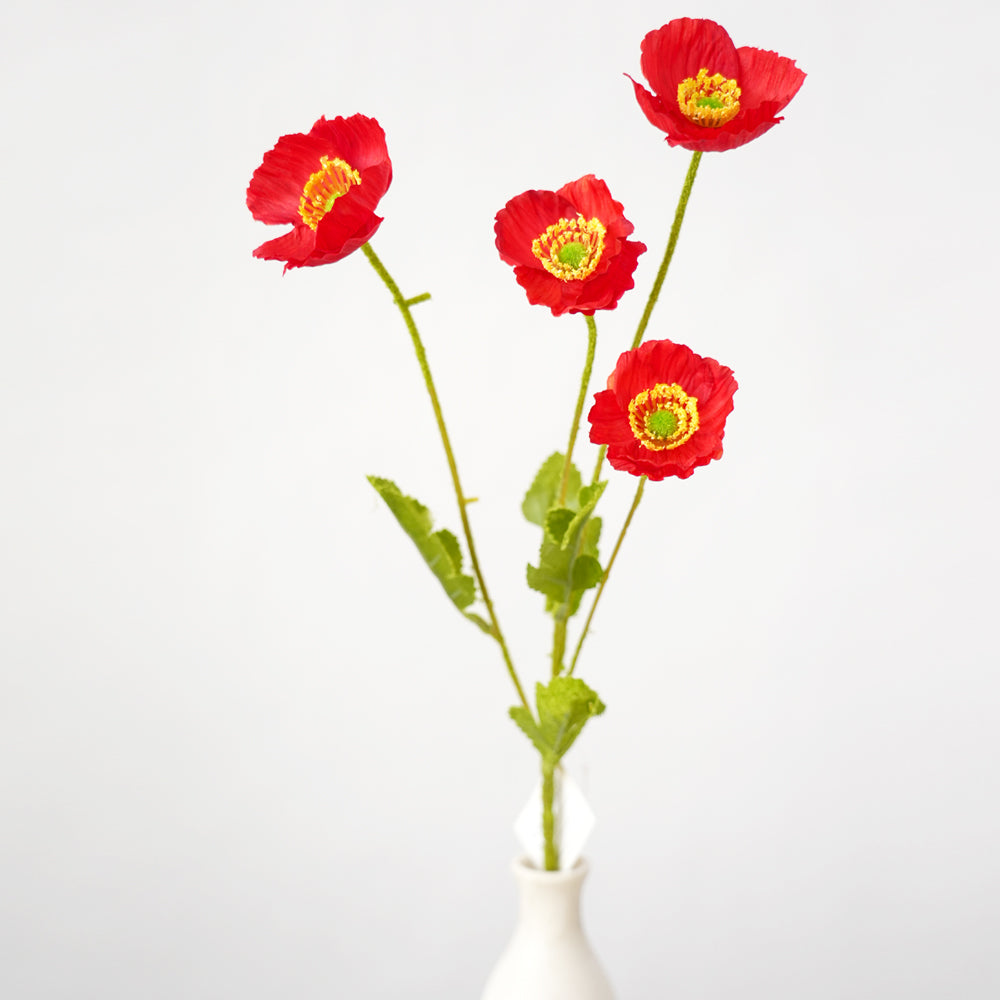 Newly Design Artificial Poppy Flower Silk Poppy Artificial Flower Arrangements For Indoor and outdoor Decorative Flowers