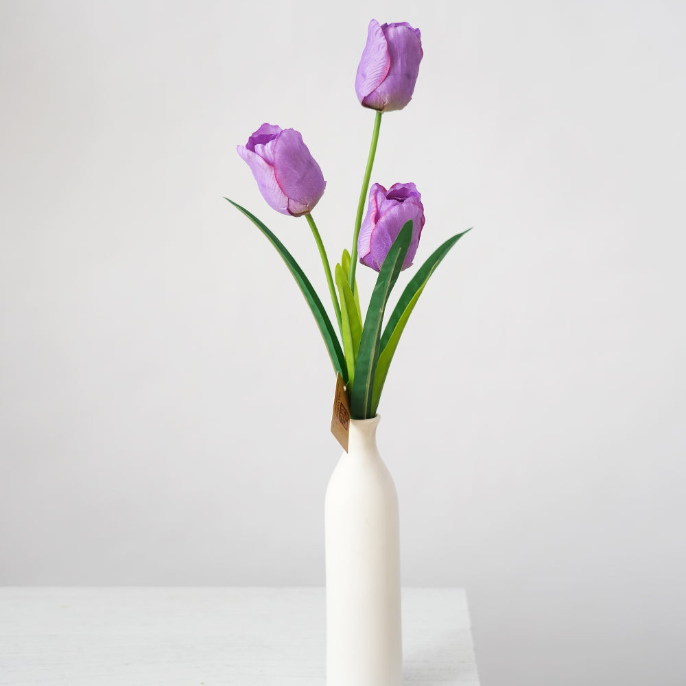Wholesale 3-head Silk Real Touch Tulips Artificial Flower for Home Bendable Stem Tulip Flowers DIY Event Centerpiece