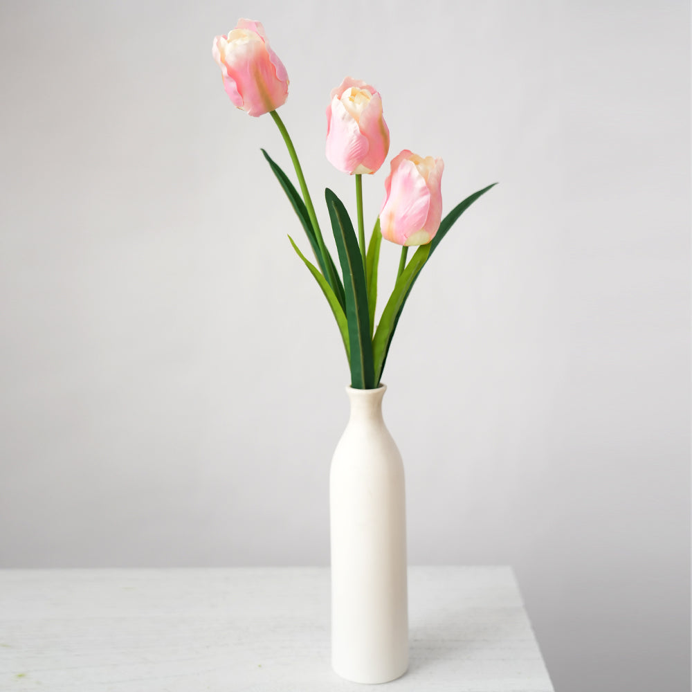 Wholesale 3-head Silk Real Touch Tulips Artificial Flower for Home Bendable Stem Tulip Flowers DIY Event Centerpiece