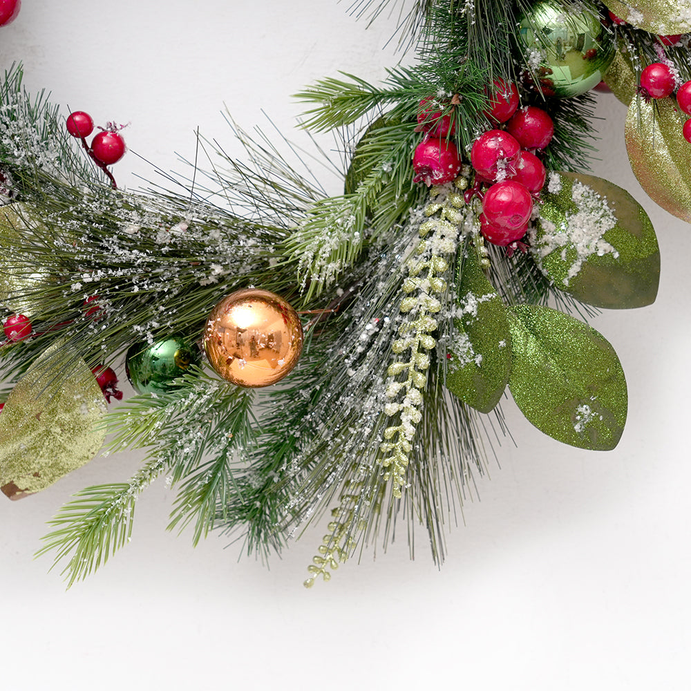 Exquisite Design Artificial Christmas Wreath 19.69inch Faux Grass Decorative Wreaths For Home Christmas Decorations