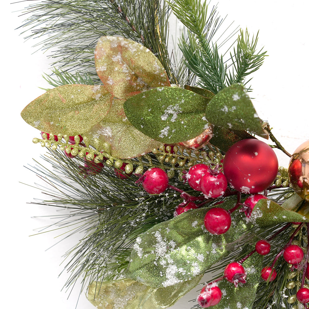 Popular Christmas Decoration Supplies Christmas Ox Horn Garland Decor Green Leaves Craft for Christmas Decorations