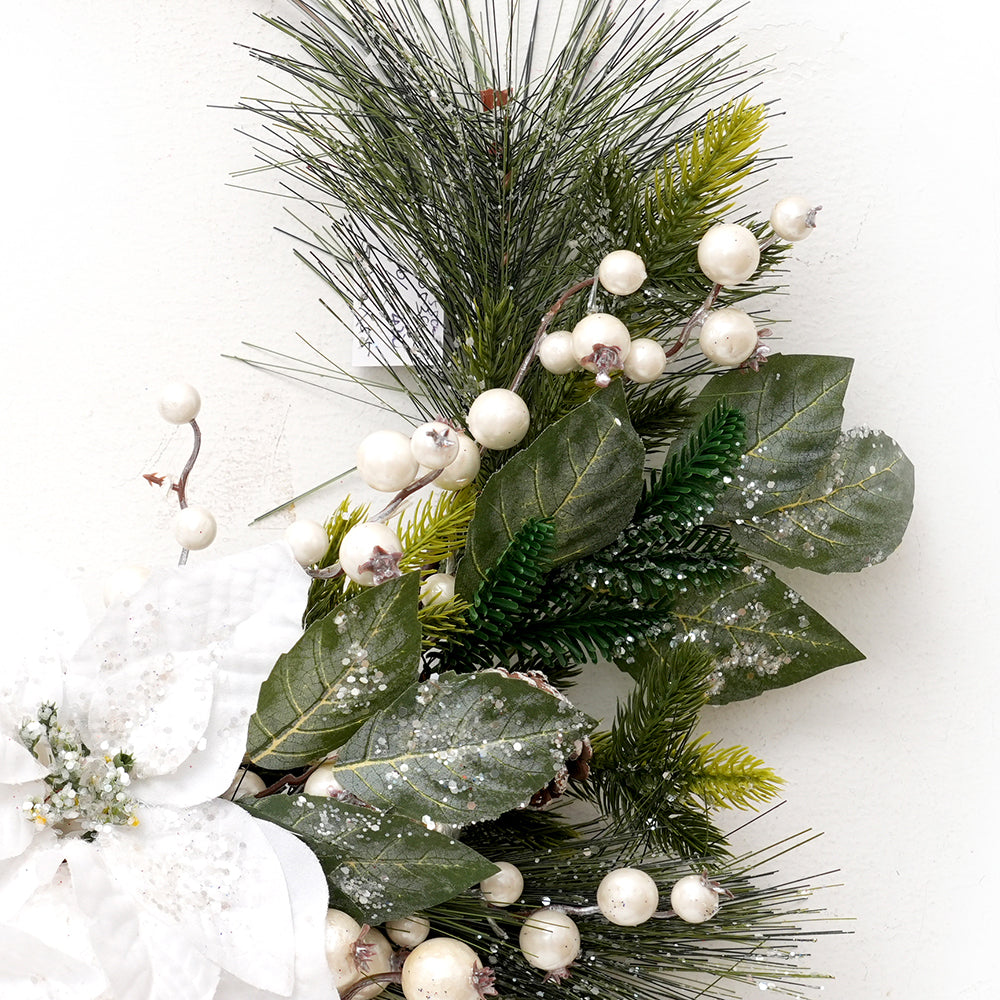 2025 Newly Design Artificial Christmas Wreath 55cm Faux Half Decorative Wreaths For Home Christmas Decorations