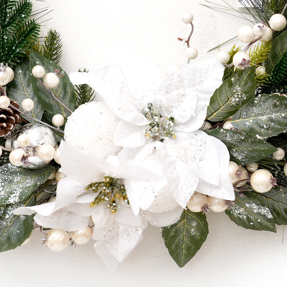 2025 Newly Design Artificial Christmas Wreath 55cm Faux Half Decorative Wreaths For Home Christmas Decorations