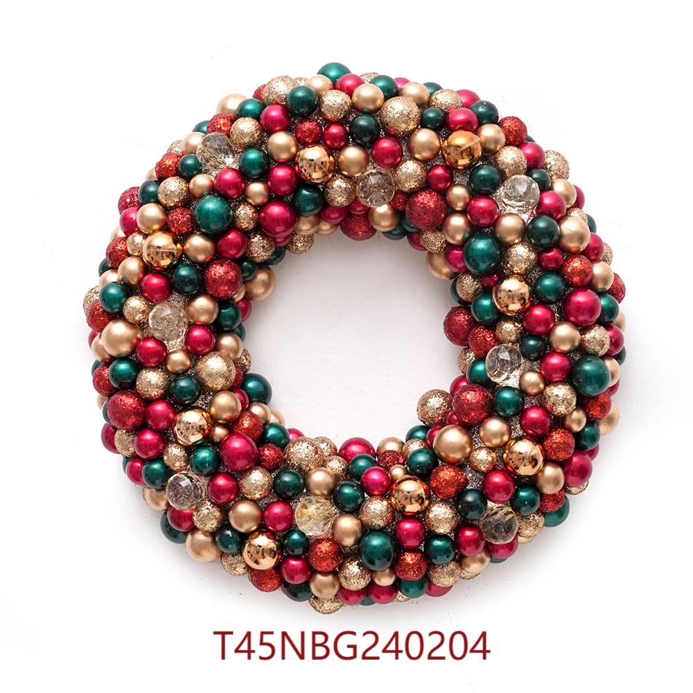 Newly Design Colorful Christmas Balls Decorative Wreaths Plastic Ball Artificial Christmas Wreath For Home Store Christmas Decor