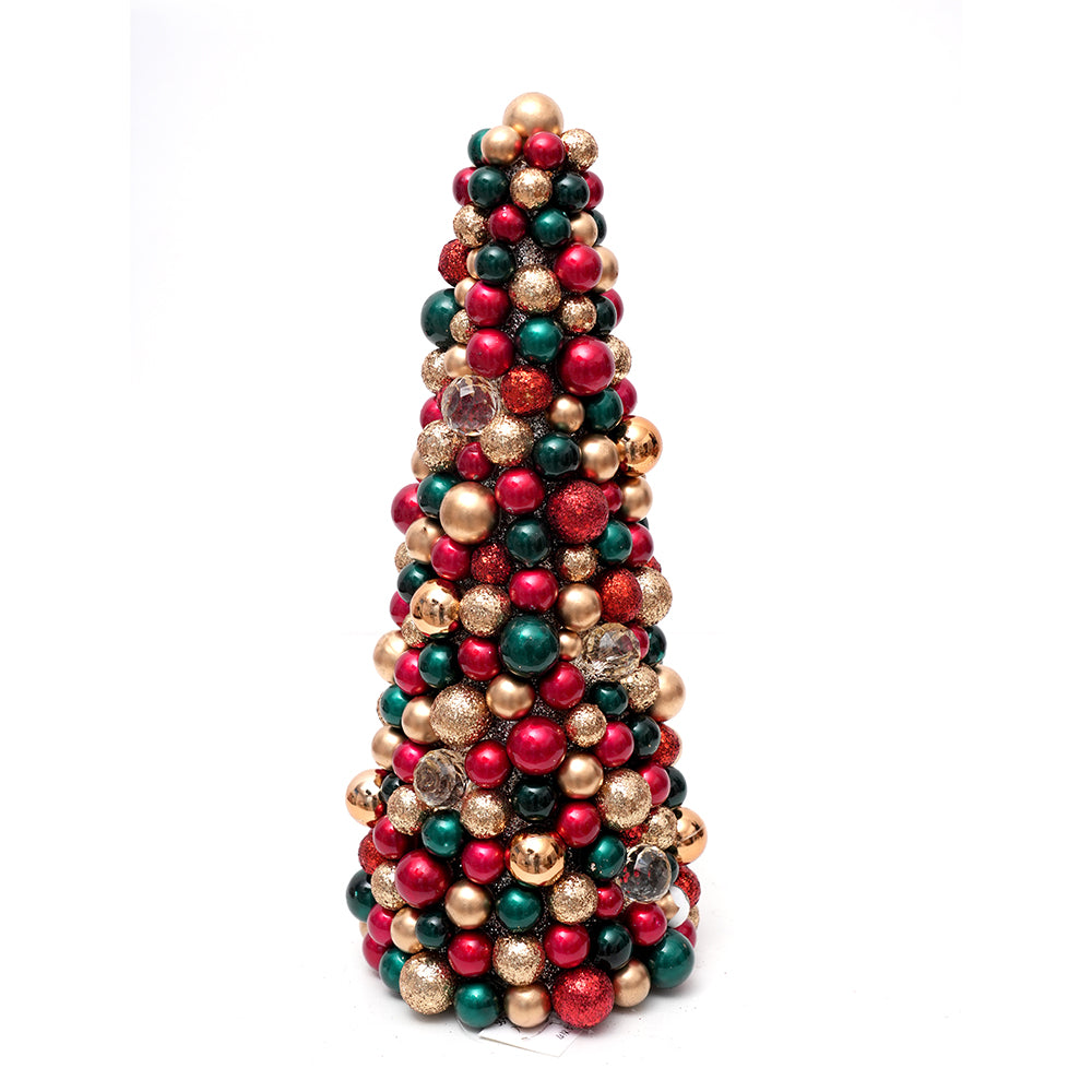 New Product Aritificial Christmas Cone Tree Plastic Christmas Ball Cone Decor With Foam Bottom For Holiday Christmas Decorations