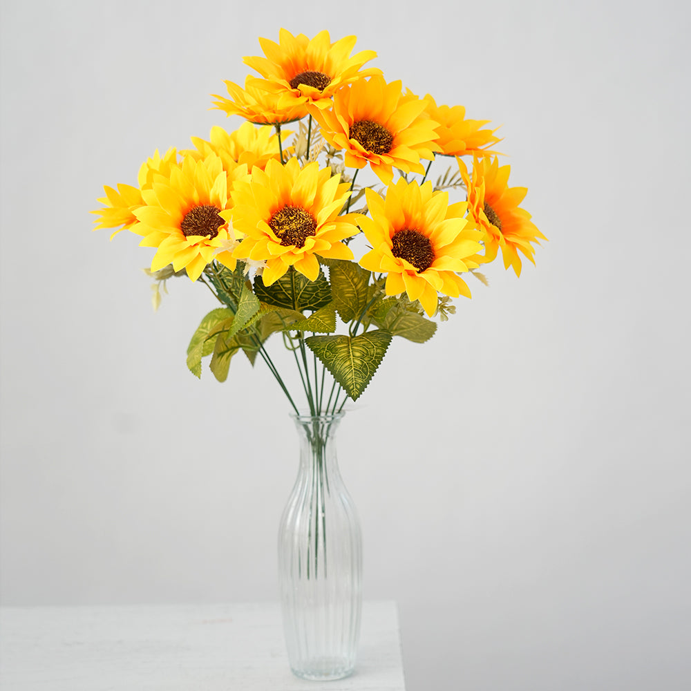 Transworld Sunflowers Branch Artificial Flowers Decorative Flowers for Home Garden Shop Decoration