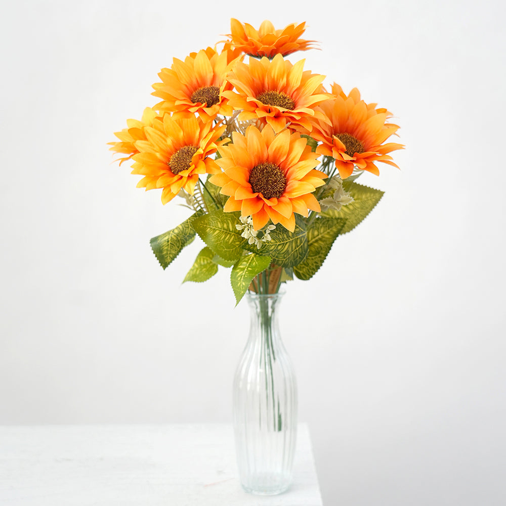 Transworld Sunflowers Branch Artificial Flowers Decorative Flowers for Home Garden Shop Decoration
