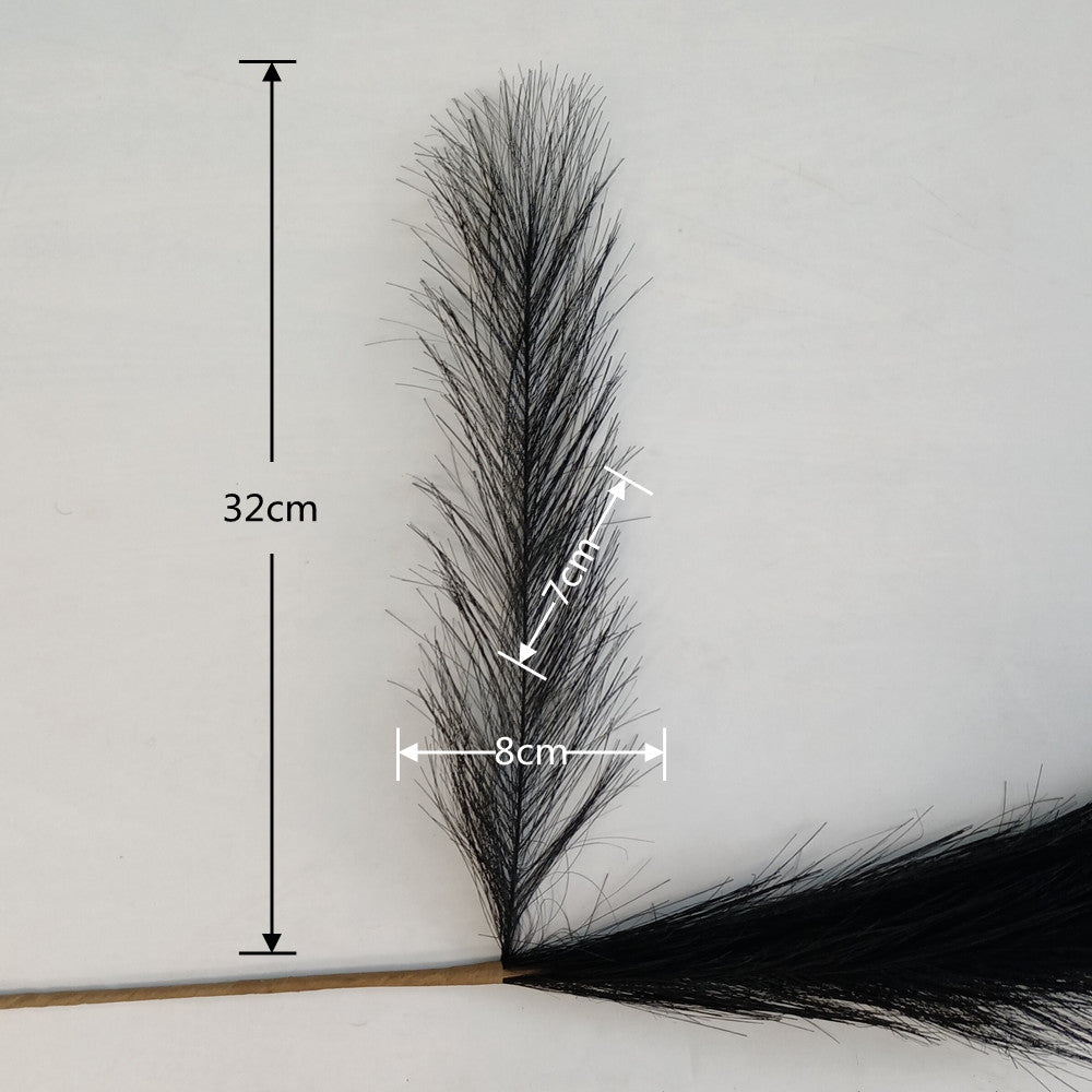 2024 Hot 43INCH Pure Black Artificial Pampas Grass Fluffy Large Pampas Grass Decor For Wedding Party Home Store Decor