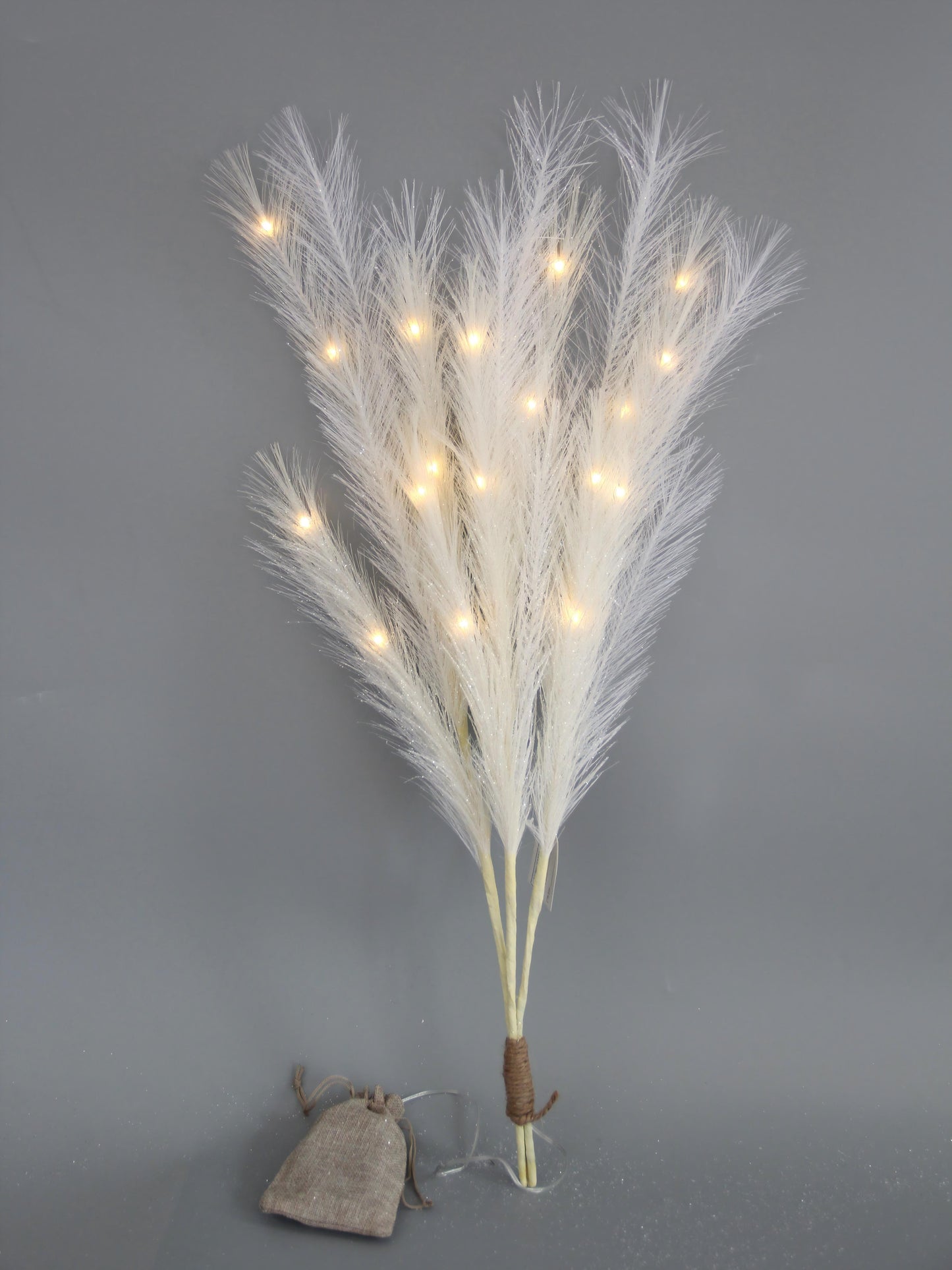High Quality Artificial Pampas Grass With LED Light Pampas Set of 3(3w/lit ) Handmade Pampas Decor for Party Wedding Home Decoration