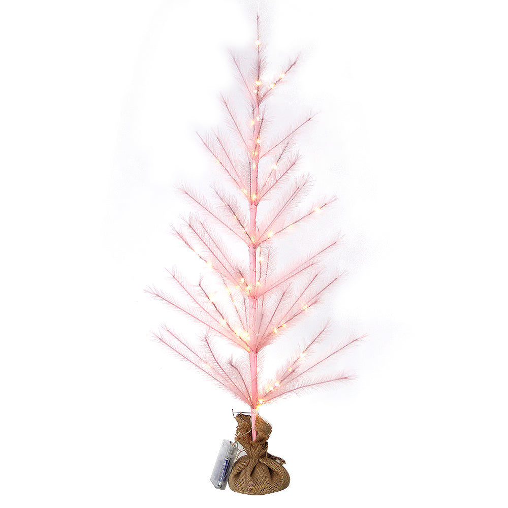 New Arrival 40inch Christmas Tree with LED Light with Burlap Base Artificial Pampas Tree Home Ornaments Festive Decorations