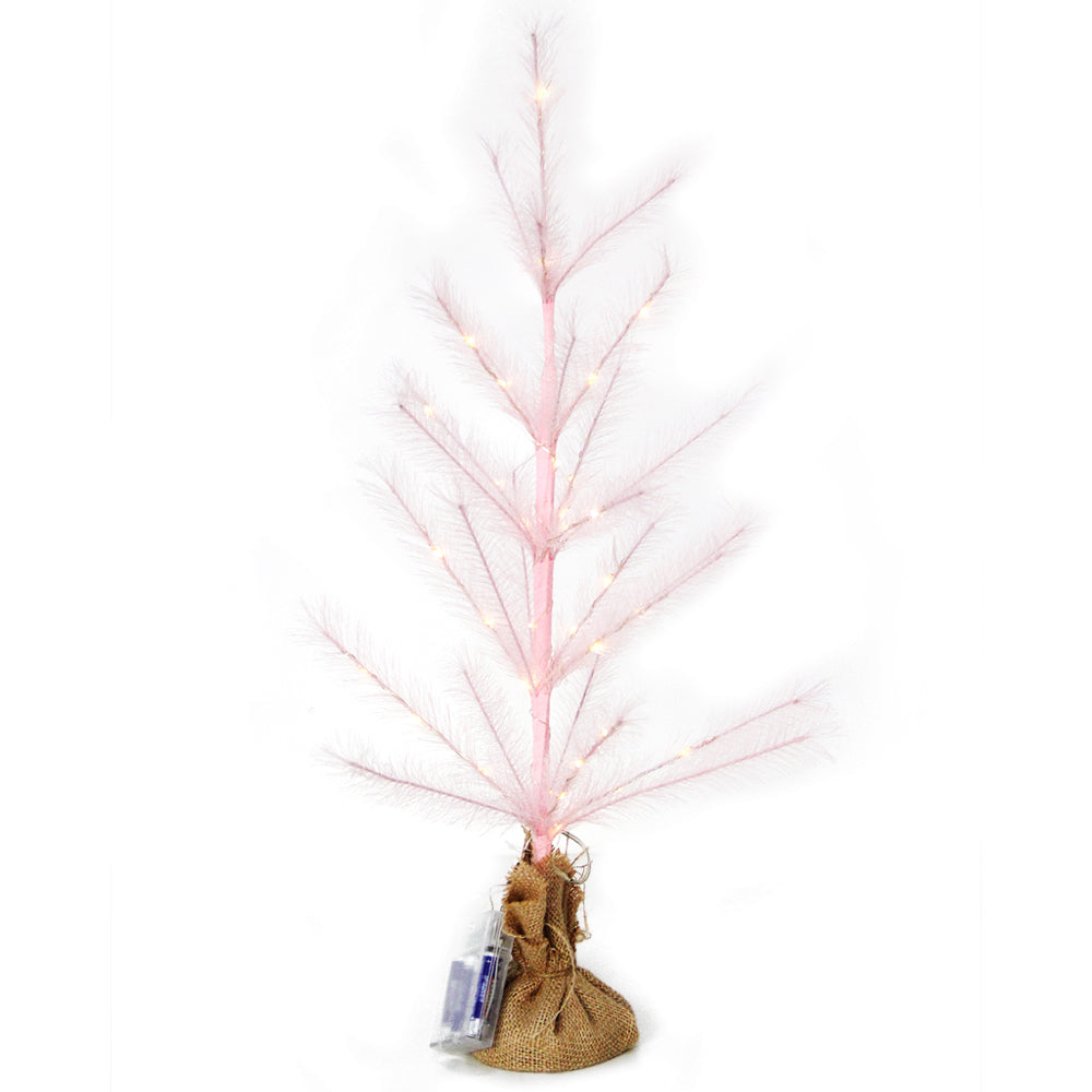 18INCH Pampas Grass Flexible Christmas Led Tree Hand-made Small Christmas Trees With Lights Table Stand Decoration