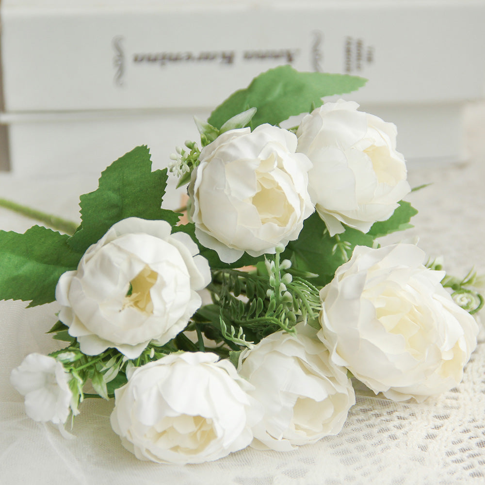 Rose Flowers Outdoor Artificial Flowers for Decoration Plastic Flower Garden Porch Window Box Decor Outdoor Indoor Wedding Decor