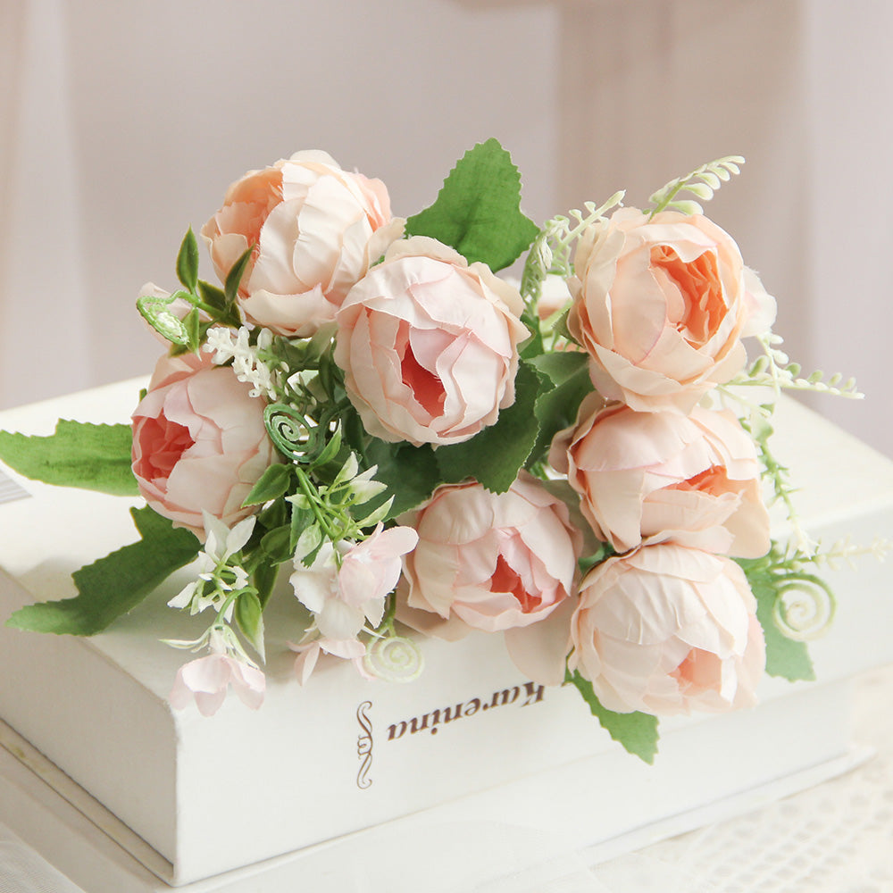 Rose Flowers Outdoor Artificial Flowers for Decoration Plastic Flower Garden Porch Window Box Decor Outdoor Indoor Wedding Decor