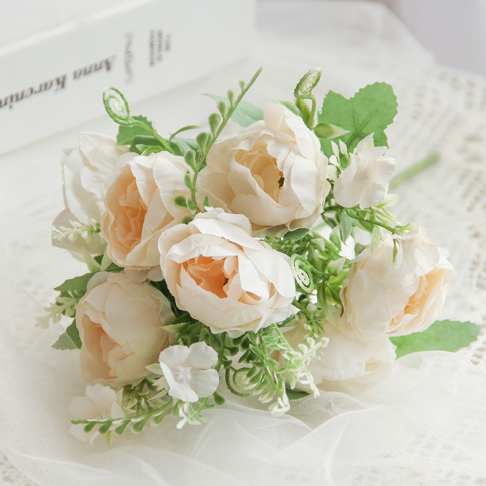 Rose Flowers Outdoor Artificial Flowers for Decoration Plastic Flower Garden Porch Window Box Decor Outdoor Indoor Wedding Decor