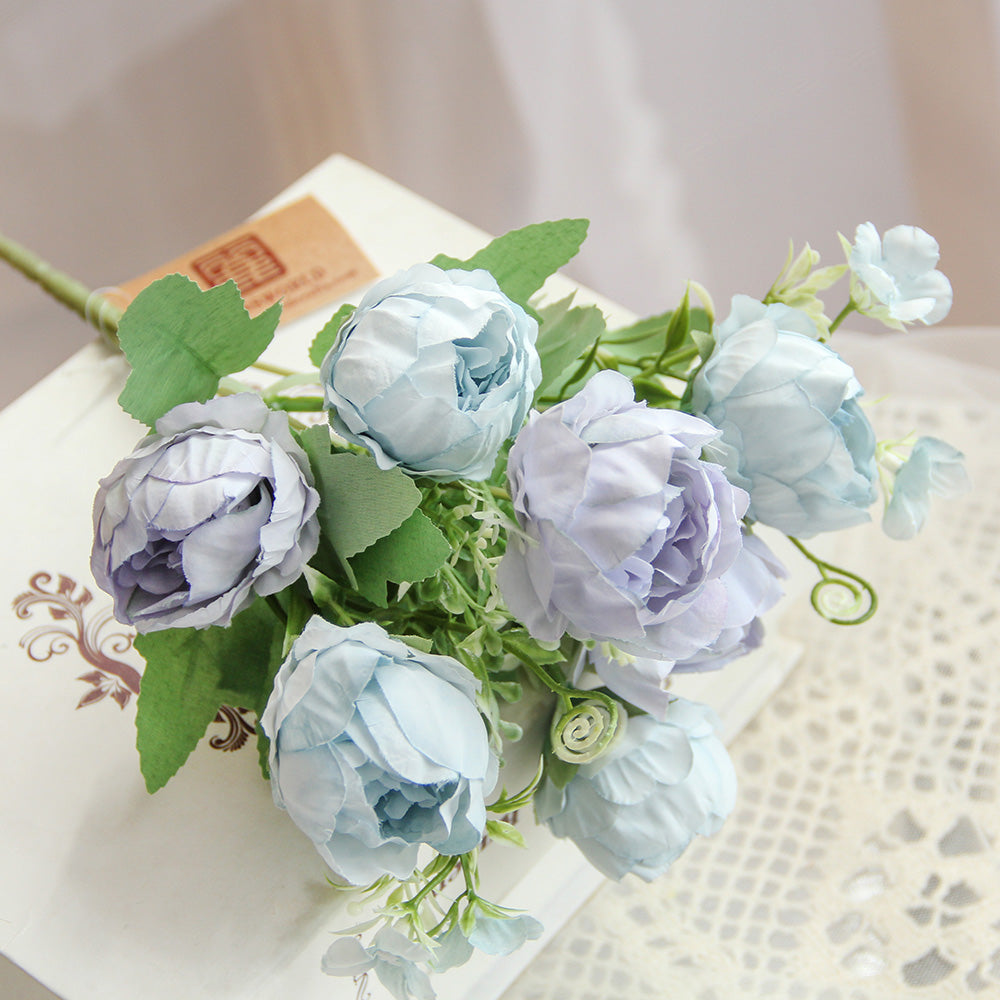 Rose Flowers Outdoor Artificial Flowers for Decoration Plastic Flower Garden Porch Window Box Decor Outdoor Indoor Wedding Decor
