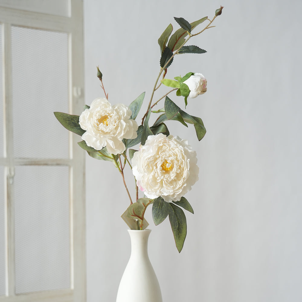 Transworld Peony Artificial Flower Multicolour Scorched edge Peony Silk Flowers For Home Wedding Decoration
