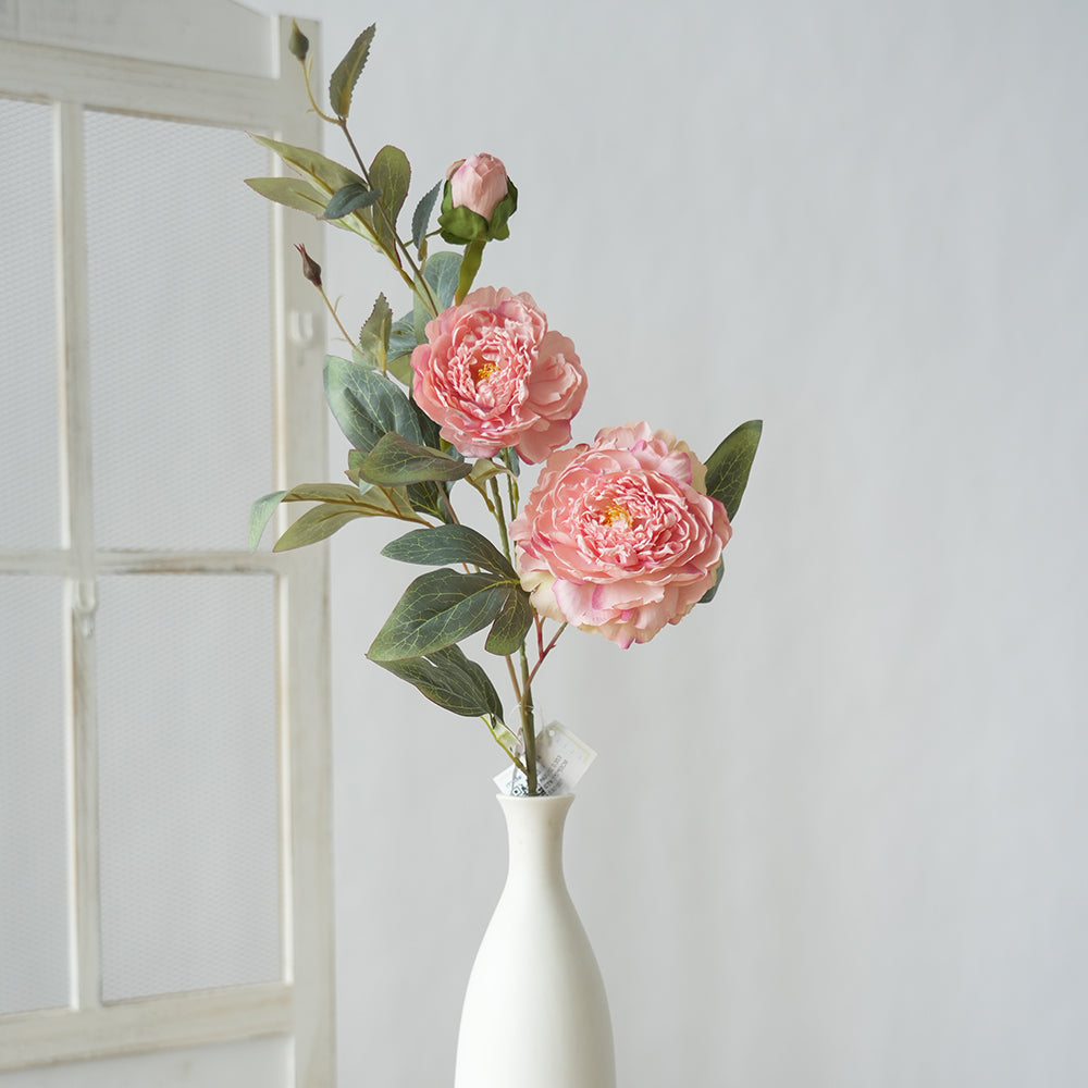 Transworld Peony Artificial Flower Multicolour Scorched edge Peony Silk Flowers For Home Wedding Decoration