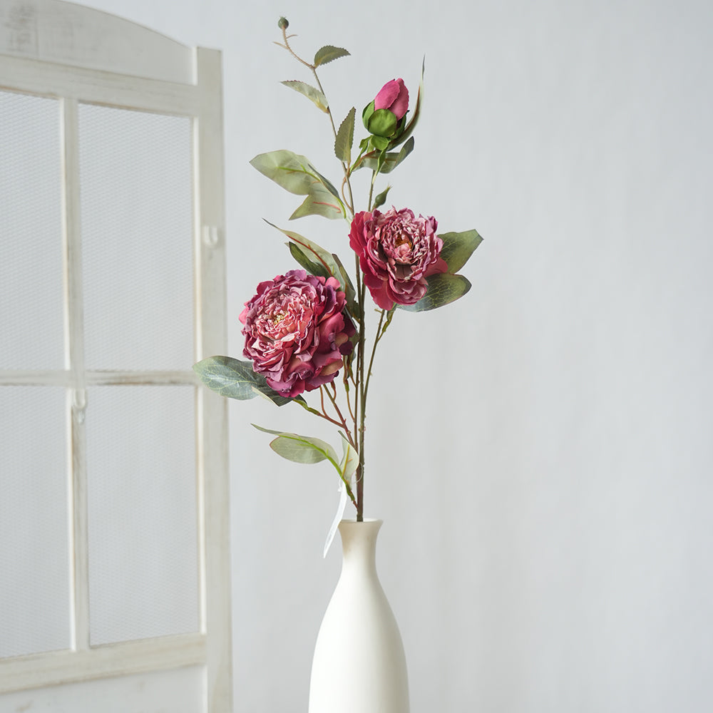 Transworld Peony Artificial Flower Multicolour Scorched edge Peony Silk Flowers For Home Wedding Decoration