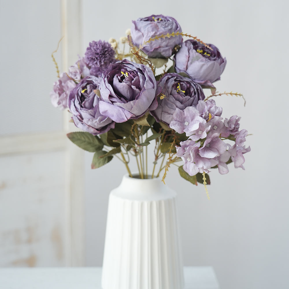 Wholesale Peony Artificial Silk Rose Flower Decorative Flowers for Wedding Home Decoration