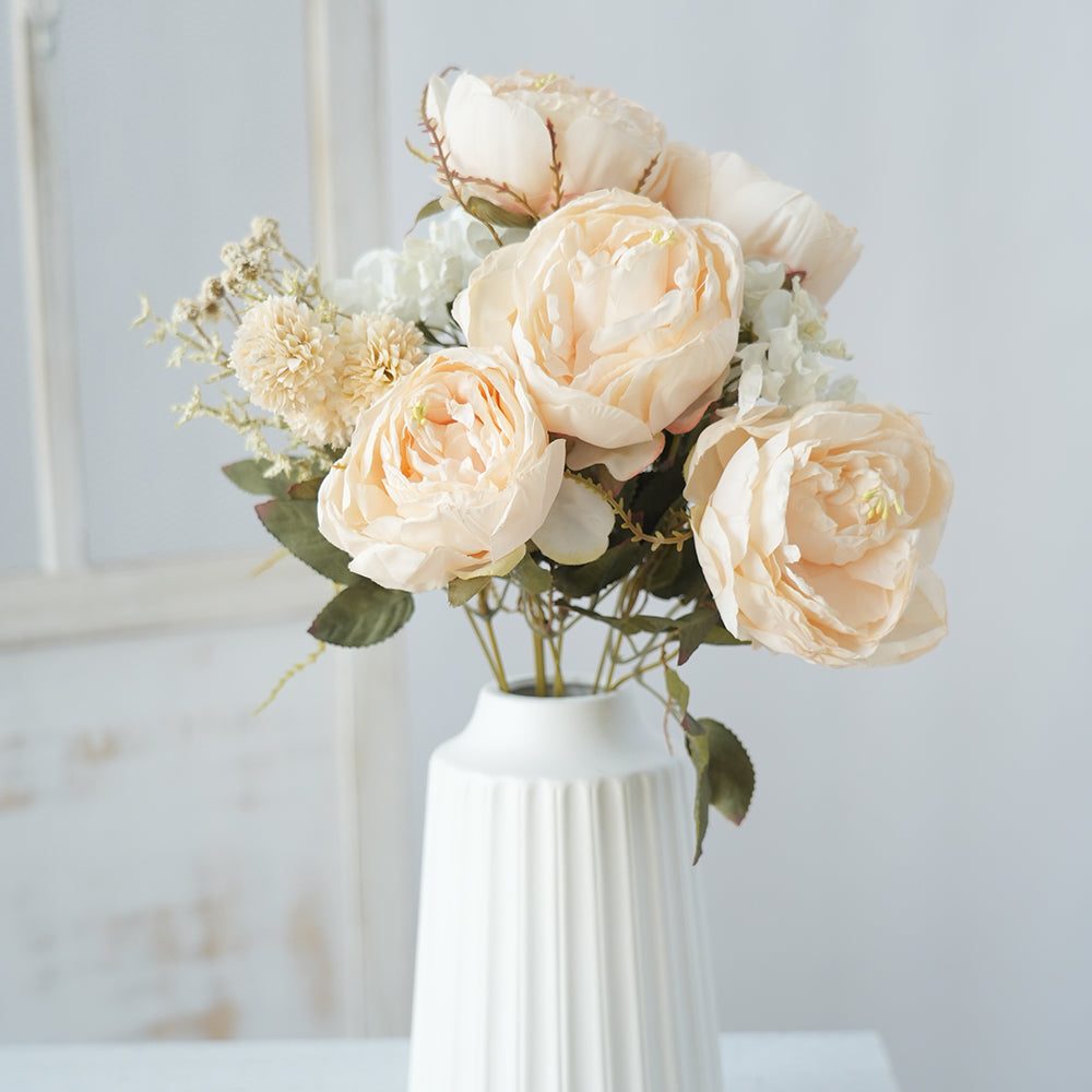 Wholesale Peony Artificial Silk Rose Flower Decorative Flowers for Wedding Home Decoration