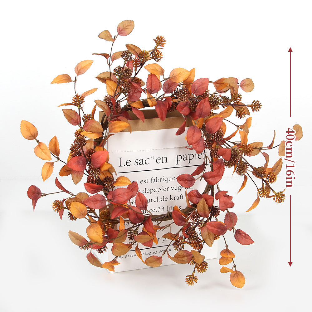 2024 Fall Wreaths Orange Decorative Flowers, Wreaths and Plants Decorative Wreaths for Front Door Decor