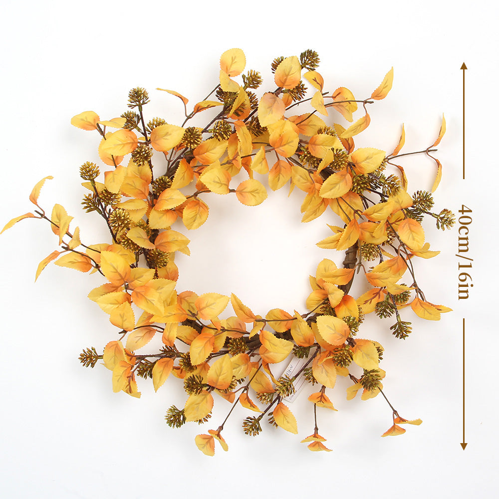 2024 Fall Wreaths Golden Yellow Decorative Flowers, Wreaths and Plants Decorative Wreaths For Front Door Decor