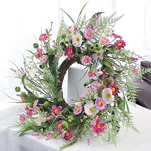 Beautiful Artificial Spring Wreath 60cm Wreaths For Home Decoration Door Hanger Wall Decor Decorative FlowersWreaths and Plants