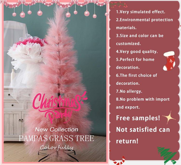 Popular Color Bar Bie Pink Pampas Tree Artificial 180cm Pampas Grass Christmas Tree Birthday Party Wedding Christmas Decorations