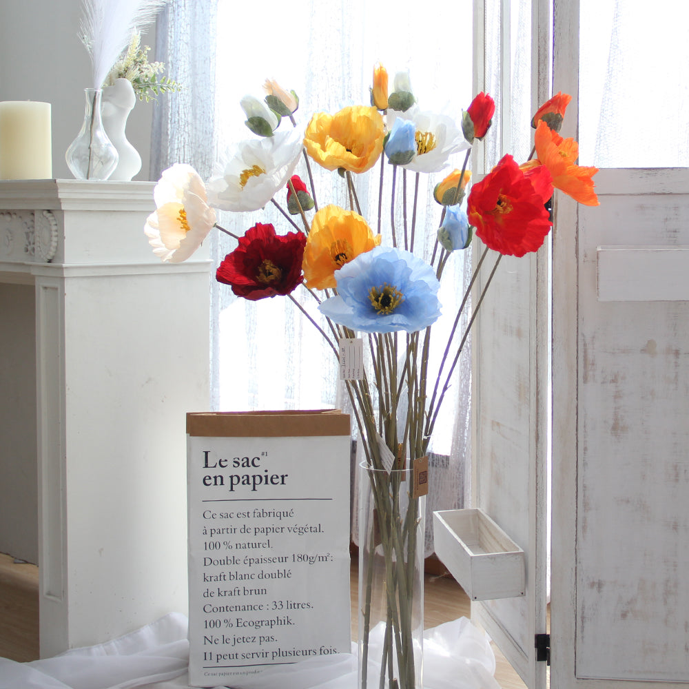 Beautiful Color Poppy Flower Artificial Flower For Home Wedding Decoration