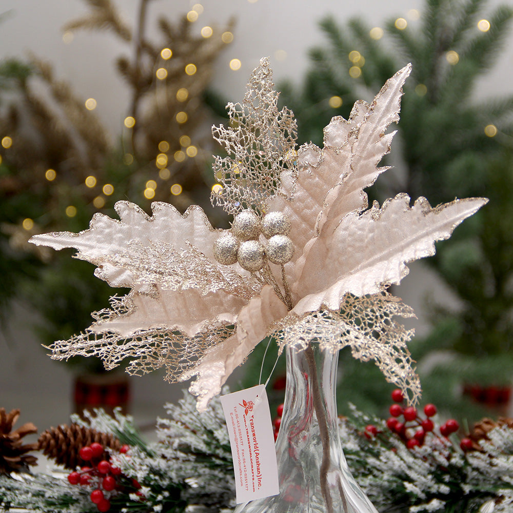 Christmas Artificial Leaves Indoor Outdoor Home Garden Planter Party Wedding DIY Decor