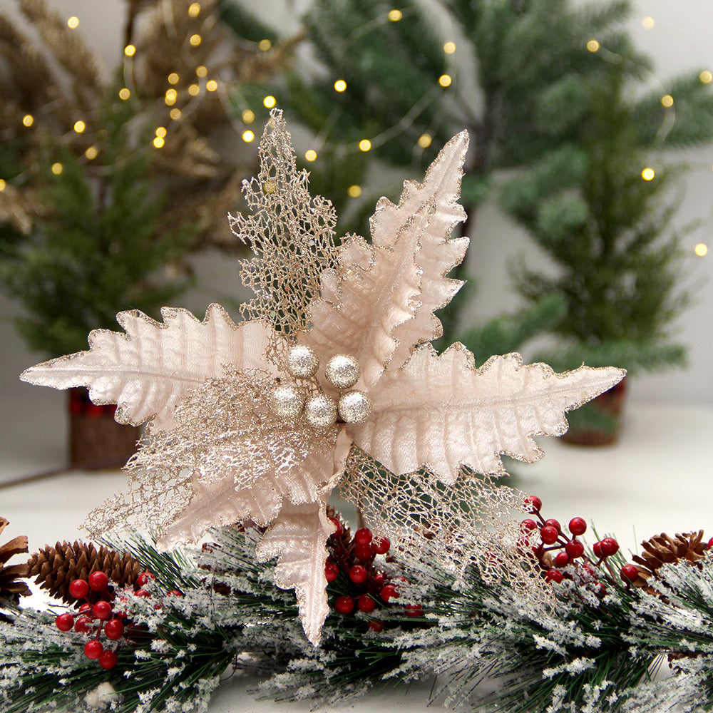 Christmas Artificial Leaves Indoor Outdoor Home Garden Planter Party Wedding DIY Decor
