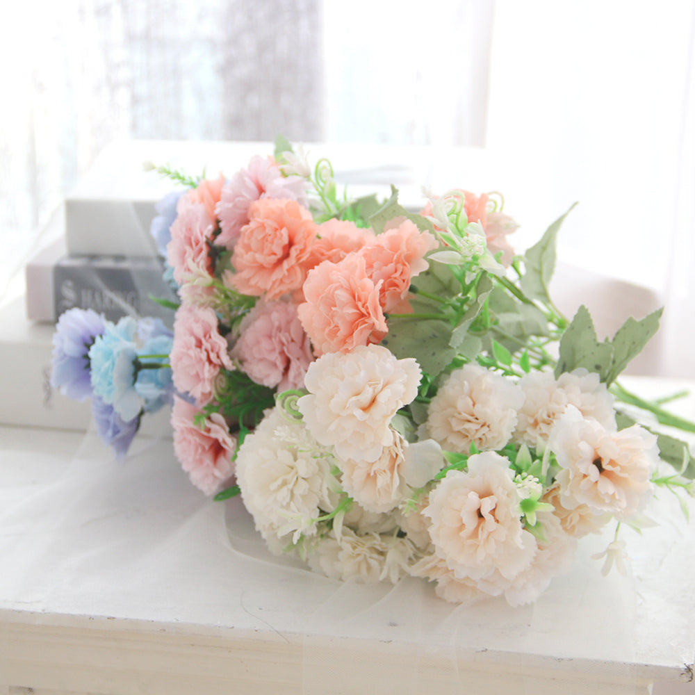 Hot Sale 32CM 10Heads Silk Carnation Artificial Flower Bouquet For Home Wedding Decoration