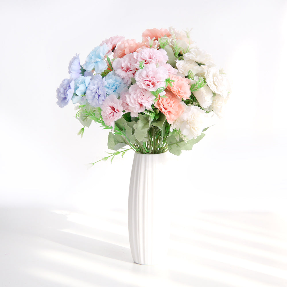 Hot Sale 32CM 10Heads Silk Carnation Artificial Flower Bouquet For Home Wedding Decoration