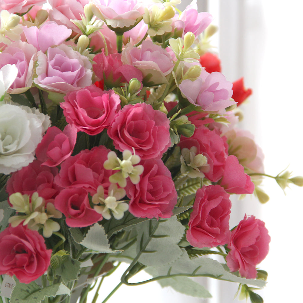 Factory Wholesale Carnation Artificial Flower 30CM Silk Rose Bouquet for Homen Wedding Decoration