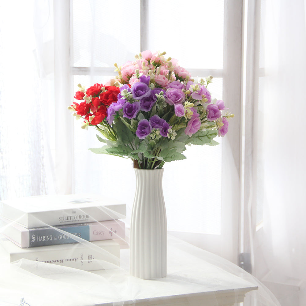 Factory Wholesale Carnation Artificial Flower 30CM Silk Rose Bouquet for Homen Wedding Decoration