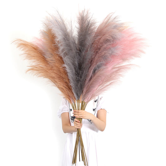 Hot Sell Faux Pampas Grass Decorative Flowers Fluffy Large Pampas Pampa Grass Festival Wedding Christmas Decoration
