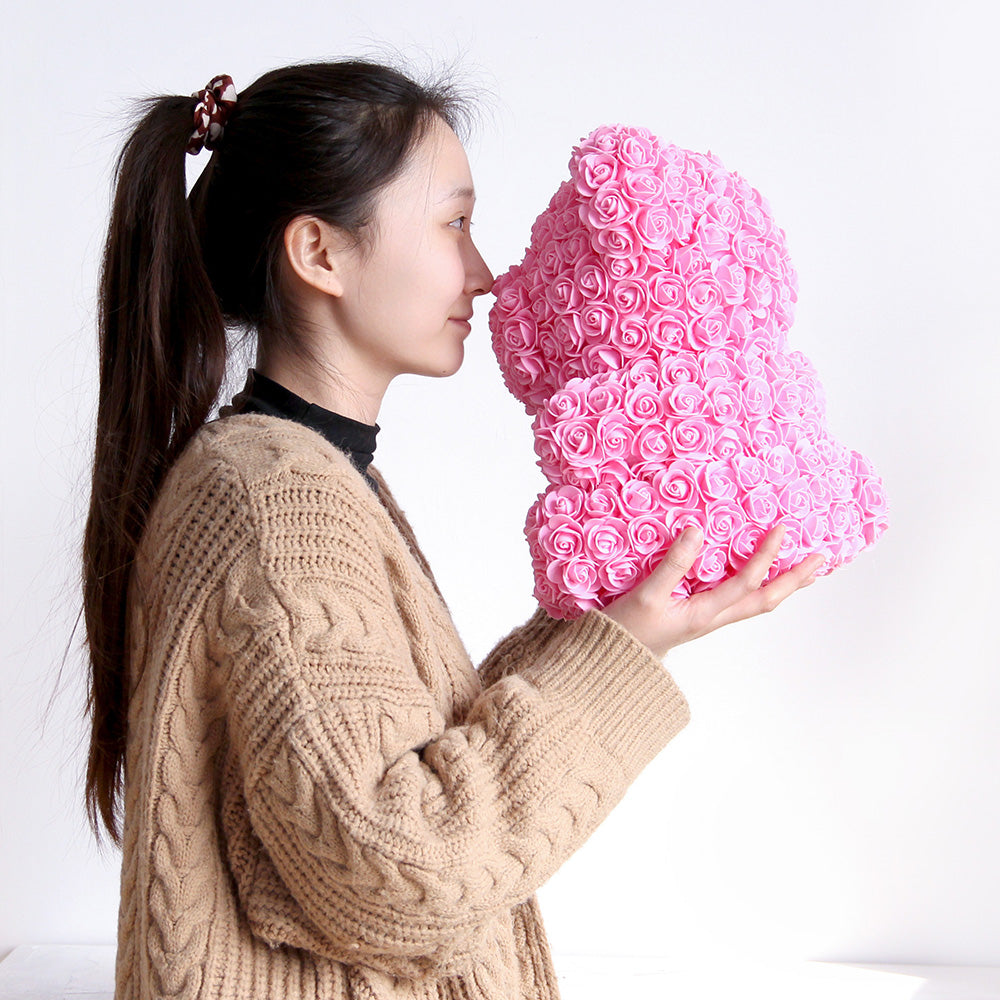 High Quality 16inch Rose Bears With Box Gift Eco-friendly Materials Artificial Teddy Bear for Valentines Day Gift Party Decorations