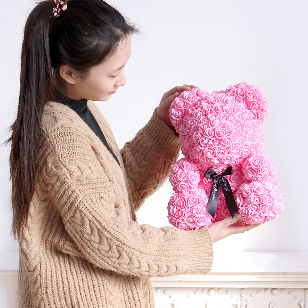 High Quality 16inch Rose Bears With Box Gift Eco-friendly Materials Artificial Teddy Bear for Valentines Day Gift Party Decorations