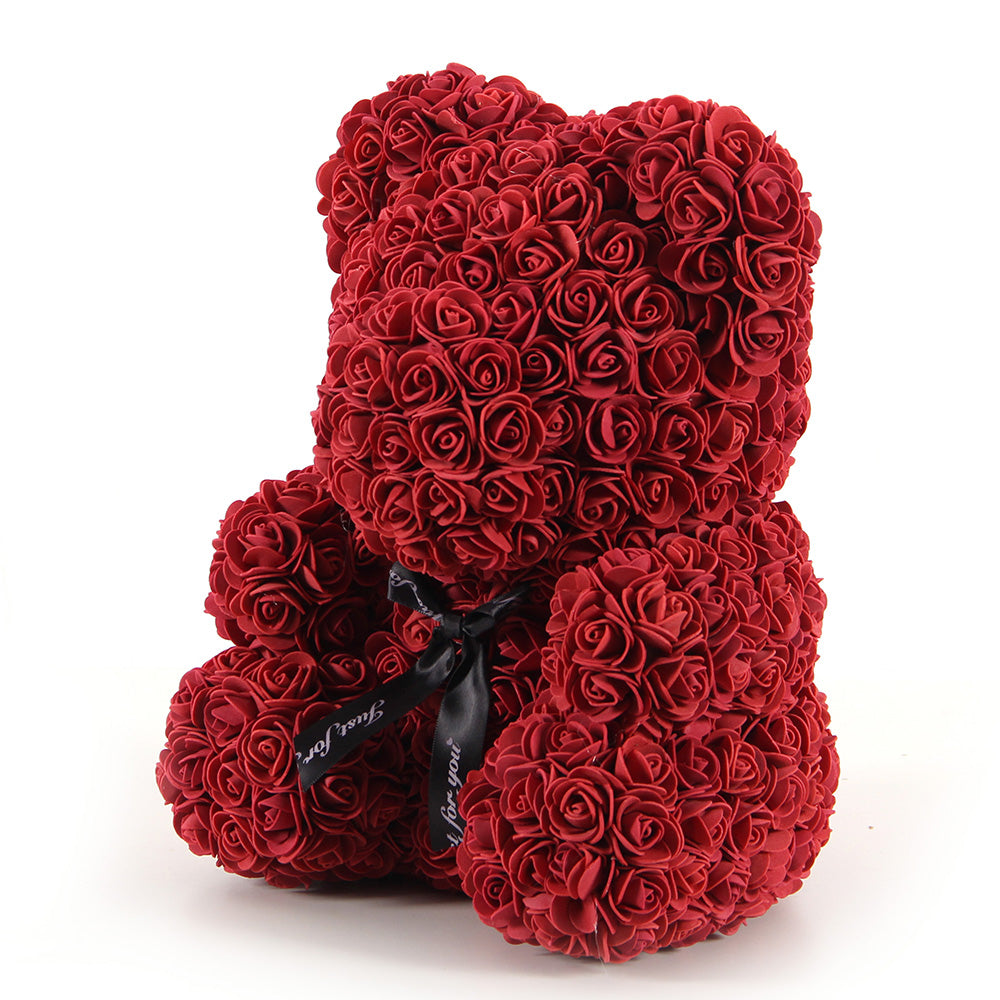 High Quality Rose Bear 40cm Artificial Good Material Rose Bears With Box Gift Exquisite Packaging Home Decoration Festive Gifts