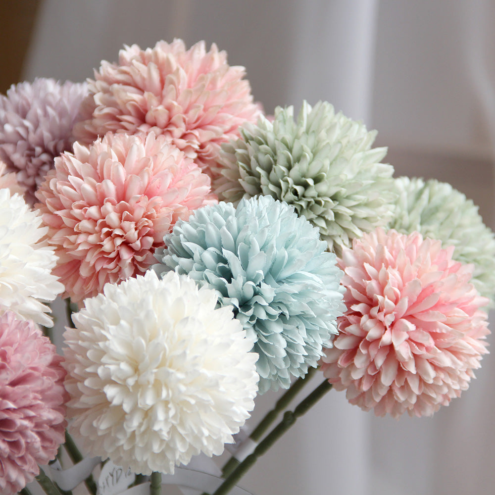 Classic Chrysanthemum Spray Ball Flower Bouquet Artificial Spring and Summer Home Decor