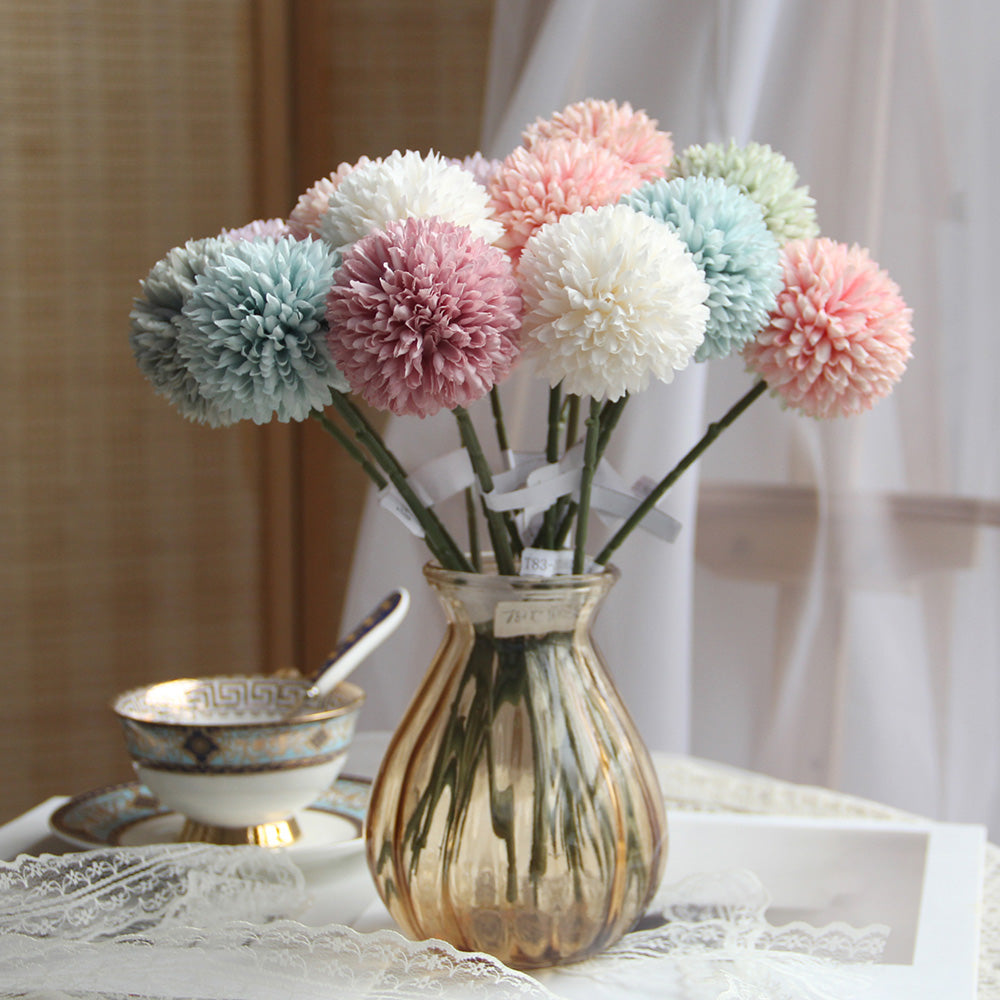 Classic Chrysanthemum Spray Ball Flower Bouquet Artificial Spring and Summer Home Decor