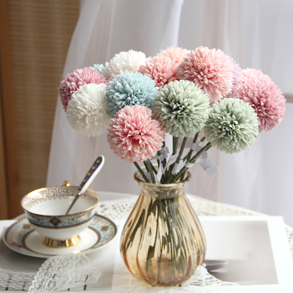 Classic Chrysanthemum Spray Ball Flower Bouquet Artificial Spring and Summer Home Decor