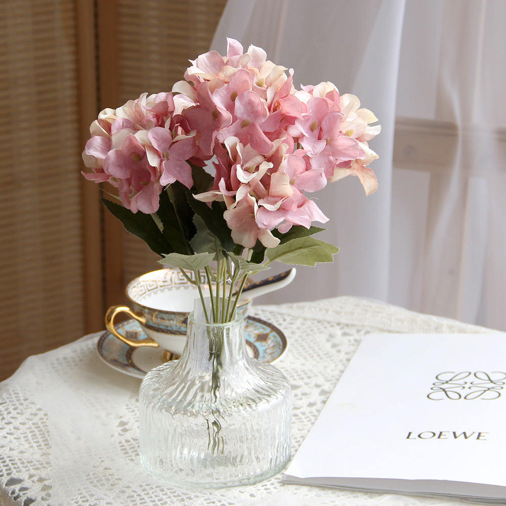 High Quality 13INCH 6 forks Silk Flowers Hydrangea Multicolour Artificial Hydrangea Flowers Good-looking Wedding Flowers