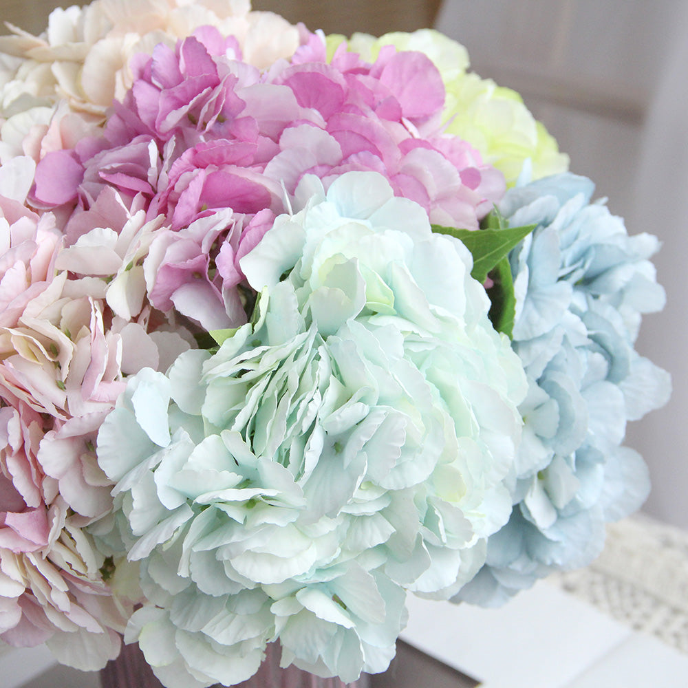 Hydrangea Silk Flower Artificial Hydrangea Silk Flowers Head for Wedding Centerpieces Bouquets DIY Floral Decor Home Decor