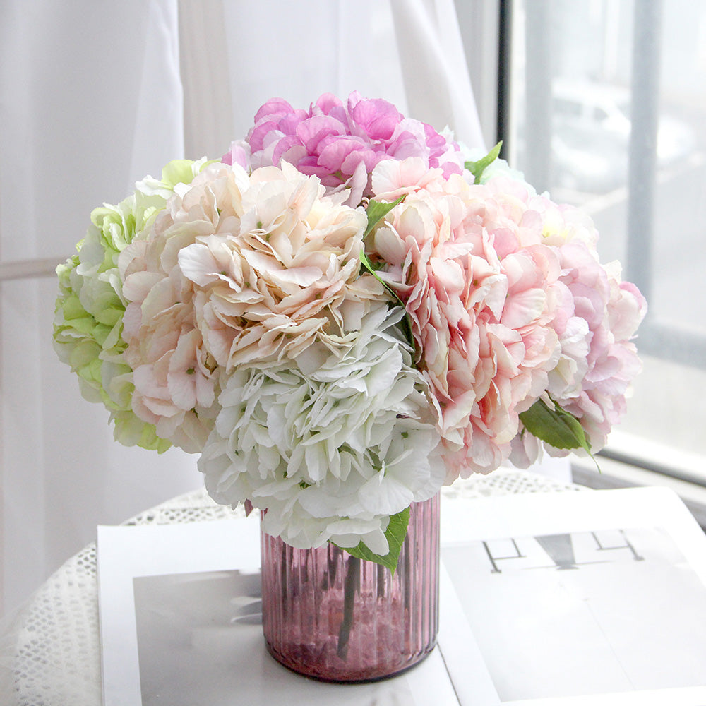 Hydrangea Silk Flower Artificial Hydrangea Silk Flowers Head for Wedding Centerpieces Bouquets DIY Floral Decor Home Decor